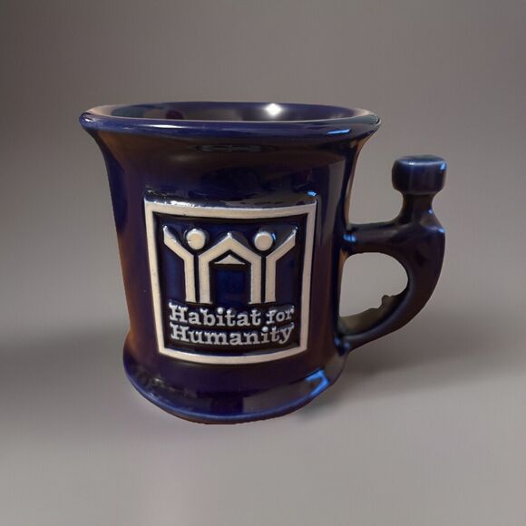 Habitat For Humanity Dark Blue Hammer Head Handle Coffee Cup Mug - Picture 1 of 8